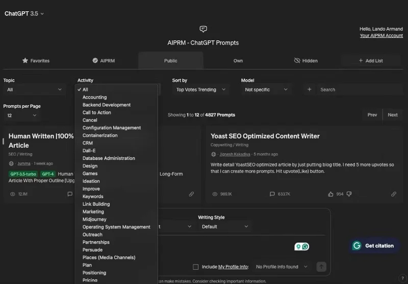 Leer meer over AIPRM voor ChatGPT: een Chrome-extensie waarmee u eenvoudig ChatGPT-prompts kunt maken