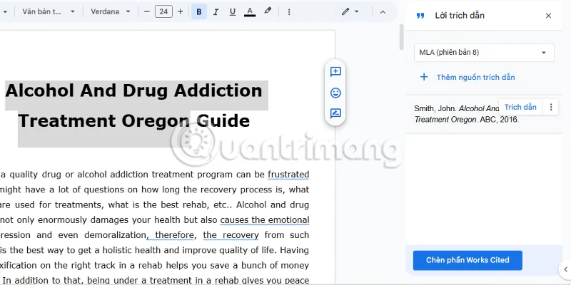 Cómo insertar citas en Google Docs