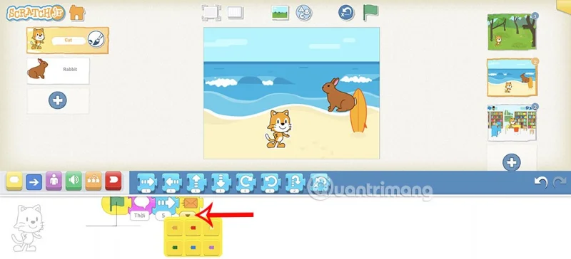 ScratchJR'da mesajlı animasyonlar oluşturma talimatları