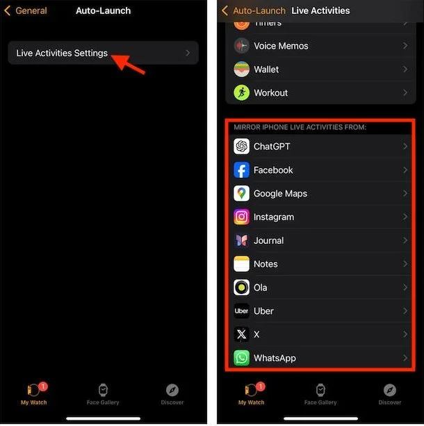 iPhone의 실시간 활동을 Apple Watch로 미러링하는 방법