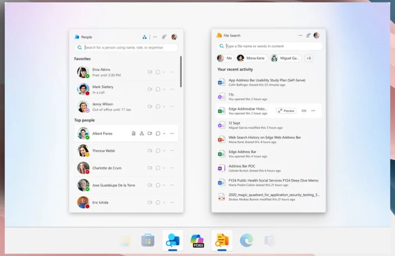 Microsoft lanza dos nuevas aplicaciones para Windows 11 llamadas Personas y Búsqueda de archivos