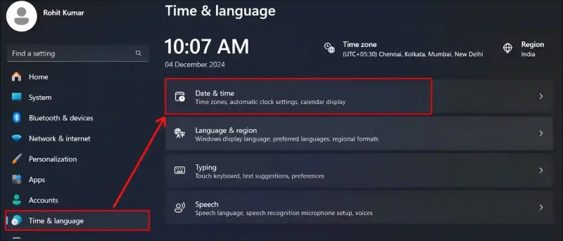 Instruções para ocultar data e hora da barra de tarefas do Windows 11