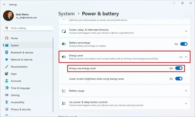 How to check which apps use a lot of battery on Windows 11