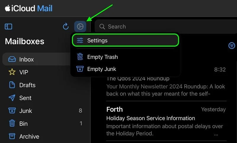 Cómo configurar una respuesta de fuera de la oficina en iCloud Mail