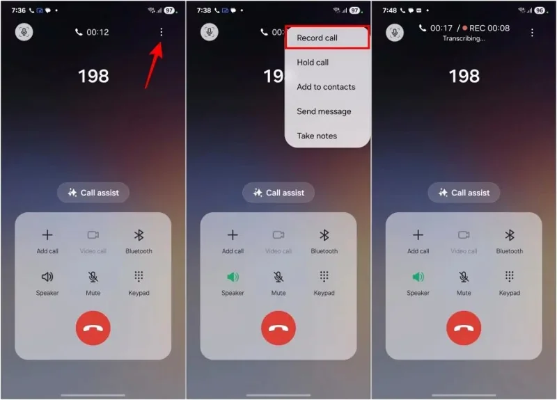 Cómo ver el texto de la grabación de llamadas en Samsung Galaxy