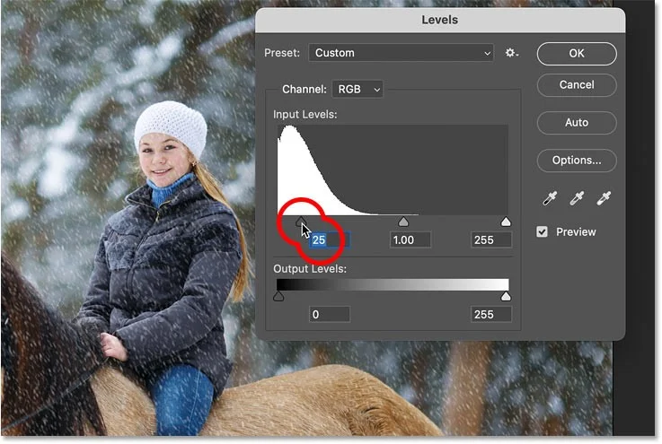 Cómo añadir nieve cayendo a fotos usando Photoshop