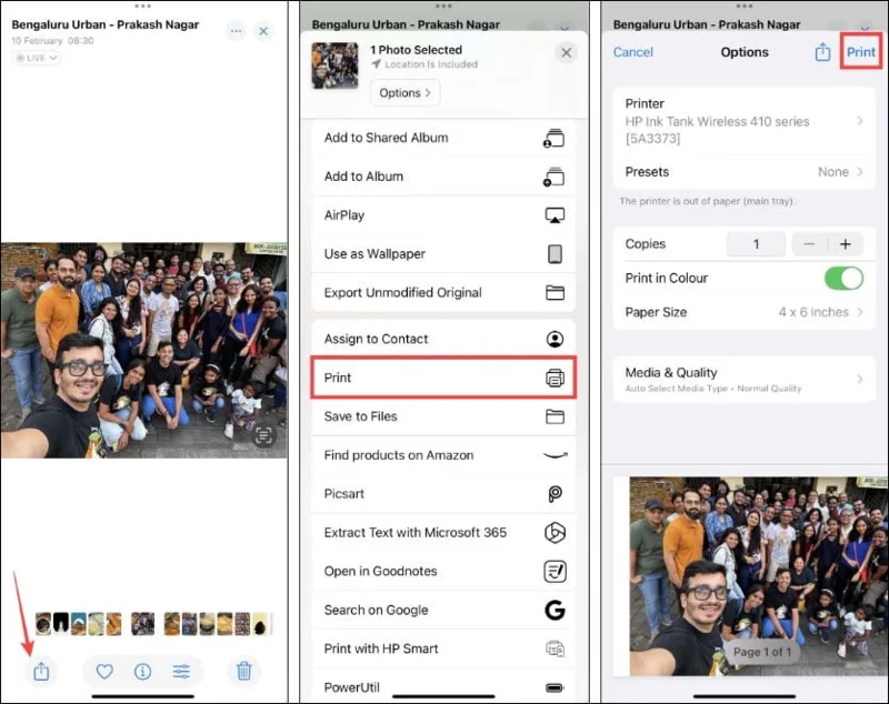 iPhone'da yazdırma listelerini yönetme talimatları