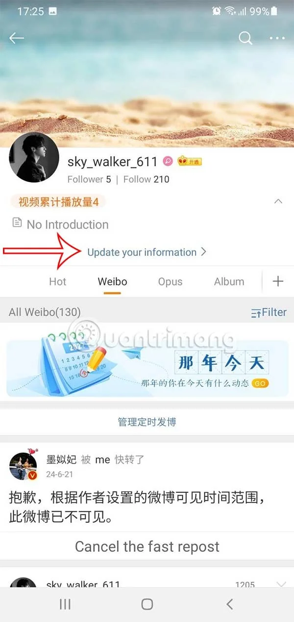Weibo hesap adını değiştirme talimatları