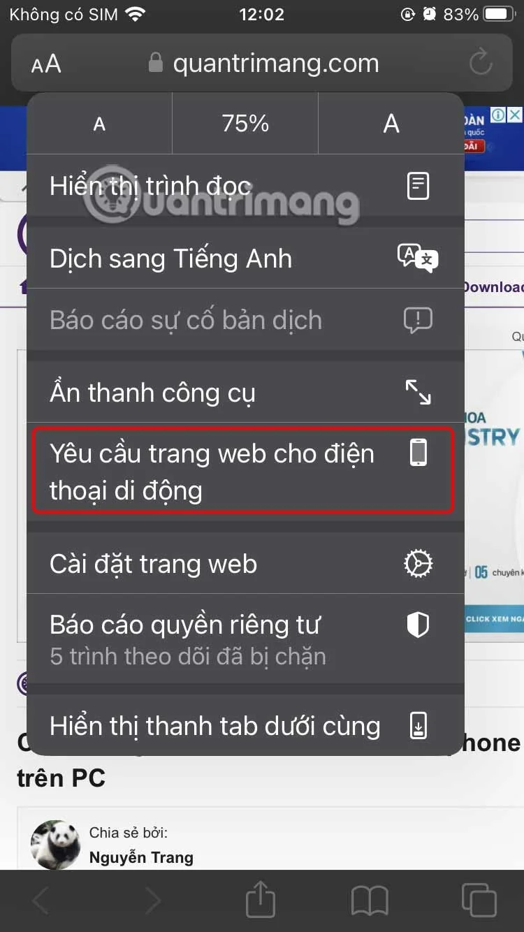 Cómo habilitar la vista de escritorio en Safari iPhone