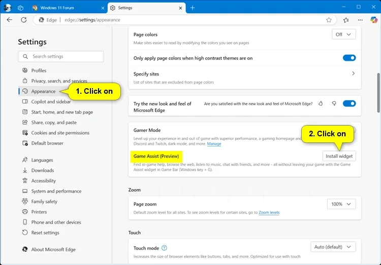 Come installare/disinstallare il widget Microsoft Edge Game Assist su Windows 11