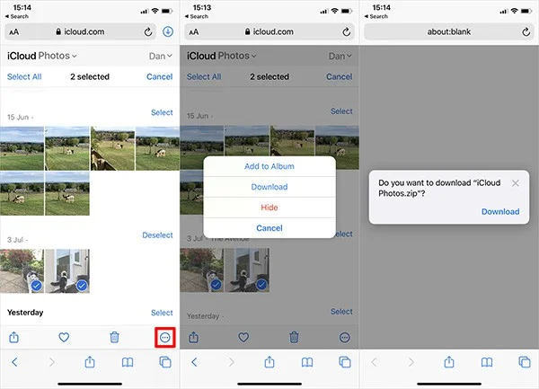 iCloudから写真をダウンロードする方法