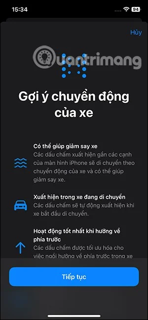 iPhoneで乗り物酔い軽減機能を有効にする手順