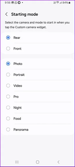 Cómo agregar un widget de cámara en Samsung Galaxy