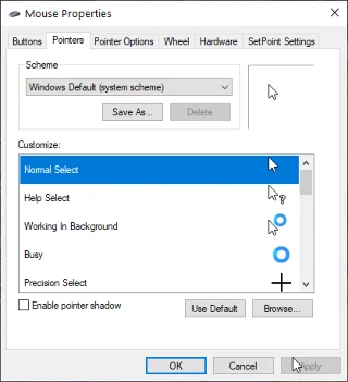 Instructies voor het markeren van de muisaanwijzer in Windows