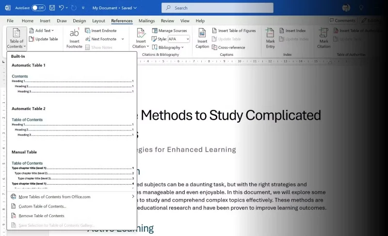 Hoe u uw Word-document laat opvallen met een mooie inhoudsopgave