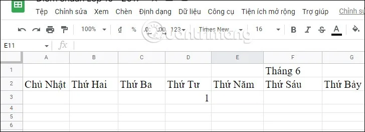 Comment créer un calendrier dans Google Sheets