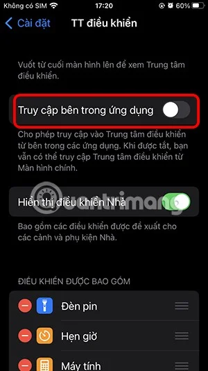 How to turn off Control Center on iPhone lock screen