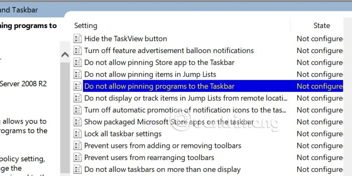 Instructions to fix the error of not being able to pin applications to the Windows 11 Taskbar