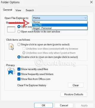 Instrucciones para cambiar la carpeta predeterminada del Explorador de archivos