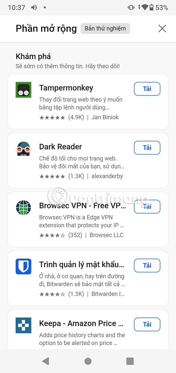 Hoe installeer ik de Microsoft Edge-extensie op Android?