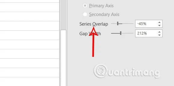 Cara melaraskan jarak antara bar dan lajur dalam carta Excel