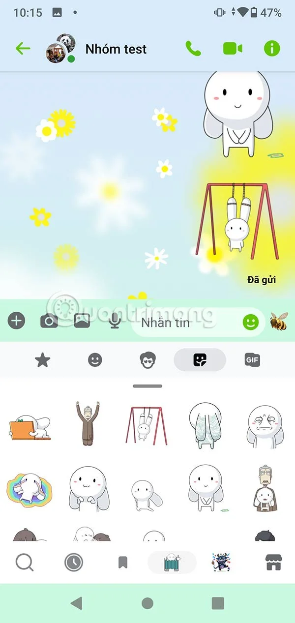 Messenger'da 7 Renkli Tavşan çıkartmalarını indirme talimatları