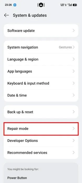 Cómo usar el modo de reparación para proteger los datos durante la reparación en Android