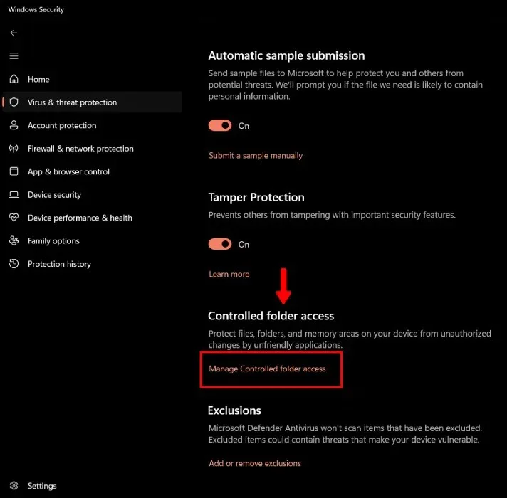 Cómo deshabilitar Microsoft Defender para una aplicación específica en Windows