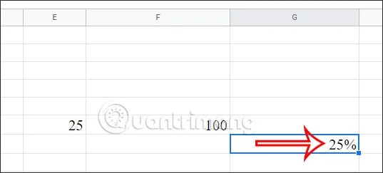 How to calculate percentage (%) in Google Sheets