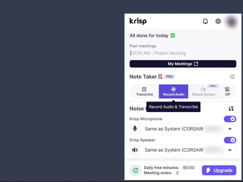 Maak kennis met Krisp: de onmisbare AI-vergaderassistent voor werken op afstand