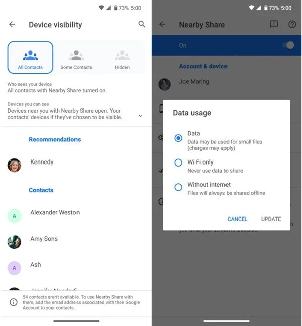 Cómo usar Near Share en teléfonos Android
