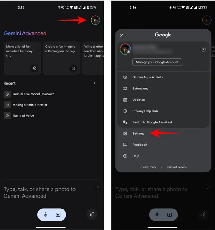 Cómo cambiar la voz de Gemini Live