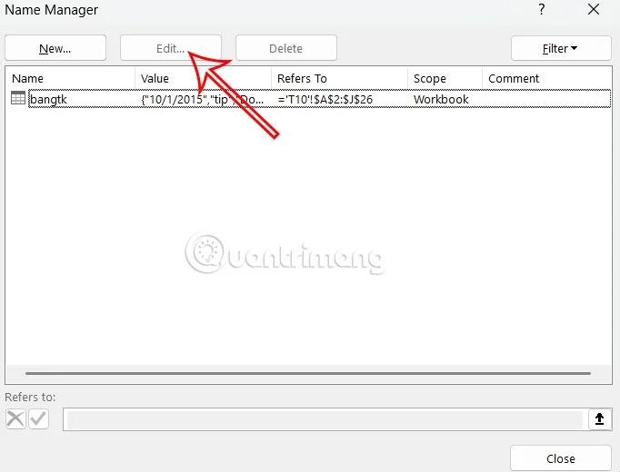 Instruções para nomear tabelas do Excel