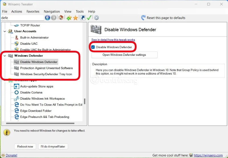 Desactivar Windows Defender (Seguridad de Windows) en Windows 10, Windows 11