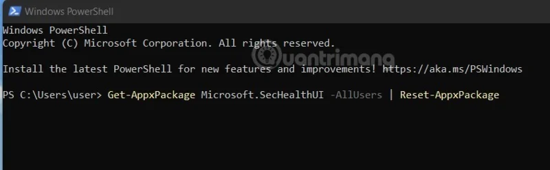 Fix error of not being able to open Windows Security on Windows 11