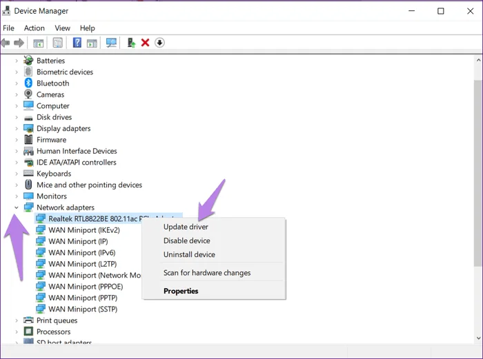 How to fix network adapter not found error on Windows 10