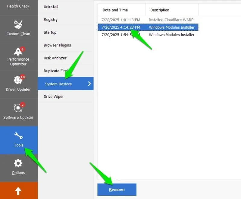 Cómo eliminar puntos de restauración del sistema individuales en Windows