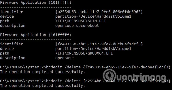 How to remove old boot options in boot menu on Windows 10