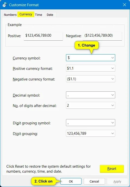 Cum se schimbă formatul monedei în Windows 11