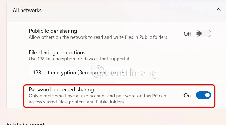Cómo desactivar la seguridad al compartir contraseñas en Windows 11