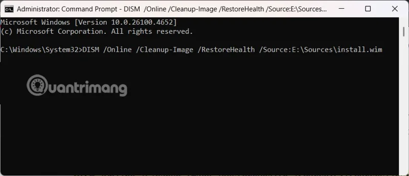 Instructions for using DISM to fix Windows 11 errors