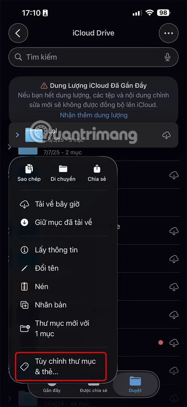 Cómo cambiar el color de una carpeta en la aplicación Archivos de iPhone