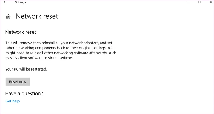 How to fix network adapter not found error on Windows 10