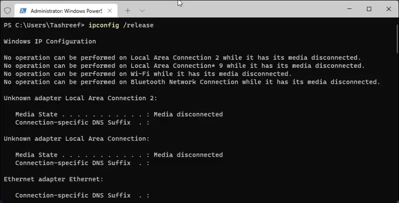 如何修復「乙太網路沒有有效的 IP 配置」錯誤