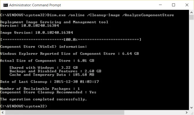 Clean up the WinSxS folder to free up Windows space