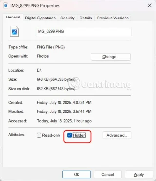How to hide and show files in Windows 11 without software