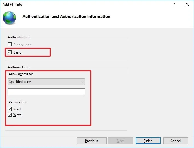 Instrucțiuni pentru configurarea și gestionarea serverului FTP pe Windows 10
