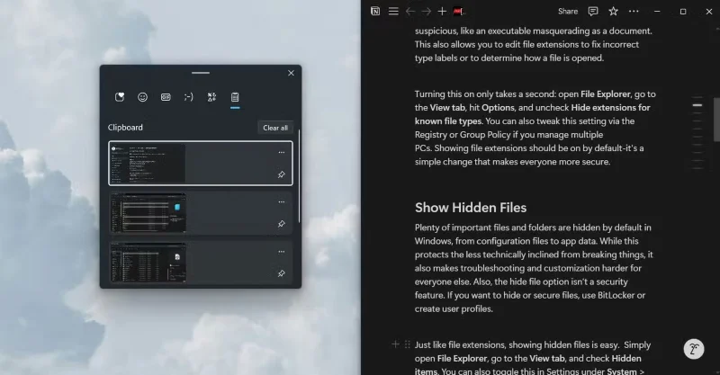 9 funciones de Windows que deberías activar de forma predeterminada