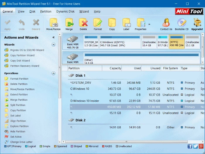 Iată cum se șterge partiția de recuperare și partiția de recuperare de 450 MB pe Windows 10