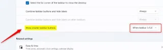 Instrucciones para cambiar el tamaño del icono en la barra de tareas de Windows 11